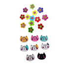 200Pcs/lot Cartoon Cat Flower Wooden Buttons for Sewing Scrapbooking Crafts