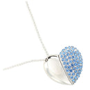 16GB USB 2.0 Memory Stick Data Memory Stick Flash Drive heart Pendant Blue