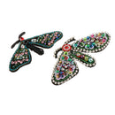 2Pcs Crystals Dragonfly Patches Iron on Rhinestone Appliques Patch Easy to Sew