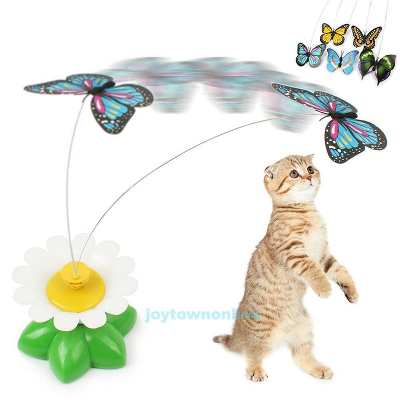 Pet Cat Kitten Funny Playing Toys Electric Butterfly Seat Scratch Activity Toys