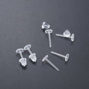 50pcs Clear  Rubber Stem Invisible Ear Stud Pin Replacement Earring Findings