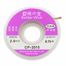 5ft 2.0 mm Desoldering Braid Solder Remover Wick Copper Spool Wire 0.75m NEW YK