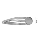 10Pcs DIY Barrettes Snap Hair Clips 12mm Round Bezel Setting Tray Whitegold