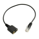 10x Dual 3.5mm Dual Female to RJ9 Male Plug Audio Adapter Cable for Headset