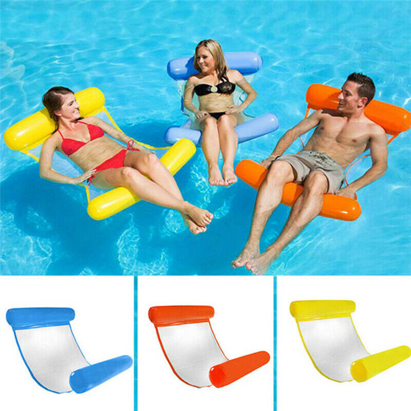 Summer Swimming Pool Water Hammock Floating Chair Floating Bed PVC Swimming N9A4