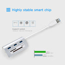 6 in 1 USB 3.0 HUB CF SD TF Card Reader 3 Ports USB Adapter for Laptop PC