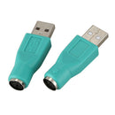 2 Pcs USB 2.0 Male to PS/2 Female Mouse Keyboard Adapter Connector Q8A3