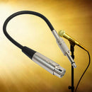 3-Pin XLR Female to 1/4 6.35mm Mono Jack Male Plug TRS Audio Cable Mic A VNH