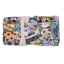 Canvas Pencil Wrap,Travel Drawing Cute Cat Pencil Roll Organizer For Artist J4G9