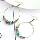 Bohemian Hoop Earrings Beads Drop Dangle Earrings Women Ear Stud Jewelry Gift Kw