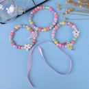 3Pcs Cartoon bird flower wood beads girls jewelry set kids children bracelet M&