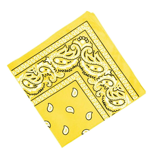 Novelty Print Bandana Scarf Head Wrap Neck Scarf Hair Band Wristband Yellow