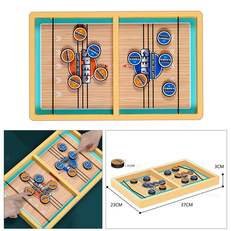 Wooden Fast Sling Puck Game Winner Chess Toys Desktop Battle for Kids Adults
