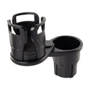 Car Dual Cup Holder Sunglasses Phone Organizer Water Bottle Holder (Black) A
