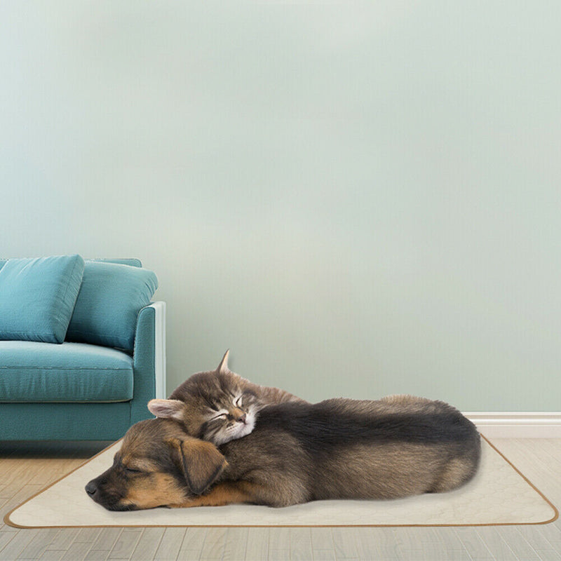 Washable Pet Diaper Pad Waterproof Durable Urine Absorbent Mat (Beige S) A