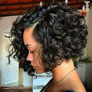 12'' Curly Wigs For Black Woman Short Wavy Natural Hair Synthetic Bob Wigs .