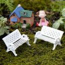 3Pcs Mini Bench Chairs Park Seat Garden Miniatures Micro Landscape DecoraSEAU