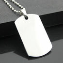 Military Dog Tag Stainless Steel Pendant Ball Bead Necklace Army Mens S8L1