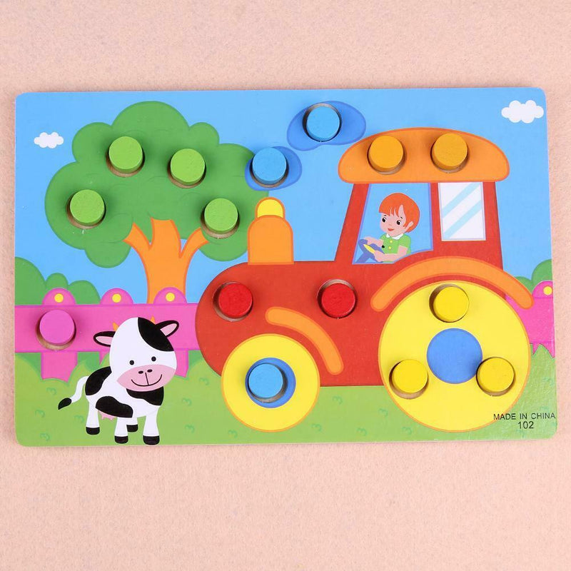 Color Cognition Board Educational Toys Children Wooden Color Match(Farm)