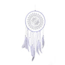 White Fringed Lace Dream Catcher Feather Car Wall Hanging Decoration Craft
