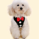 Dog Vest Pet Dog Harness Leash Set for Small Medium Dogs Bow Tie Formal Dre O1R3