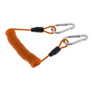 Scuba Diving Spring Coil Rope with two Snap Clips for Current Dive Orange
