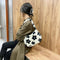 Female Plush Soft Fluffy Handbag Flower Printed Shoulder Bag Street Travel Purse
