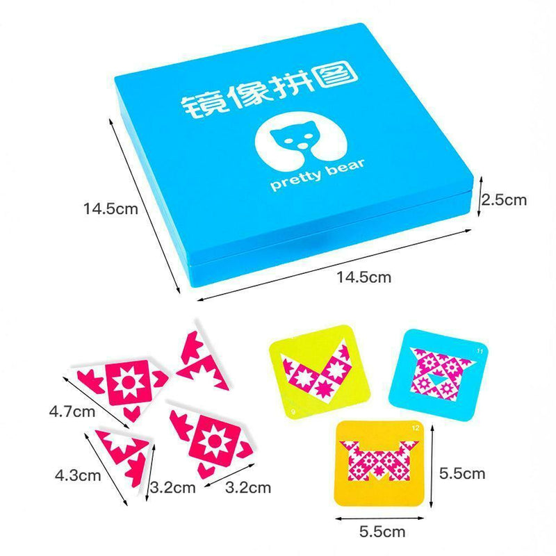 Montessori wooden educational toys mirror picture puzzle children education toys