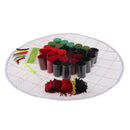 Red Flower Latch Hook Rug Making Kits Needlework Cushion + Wood Crochet Hook