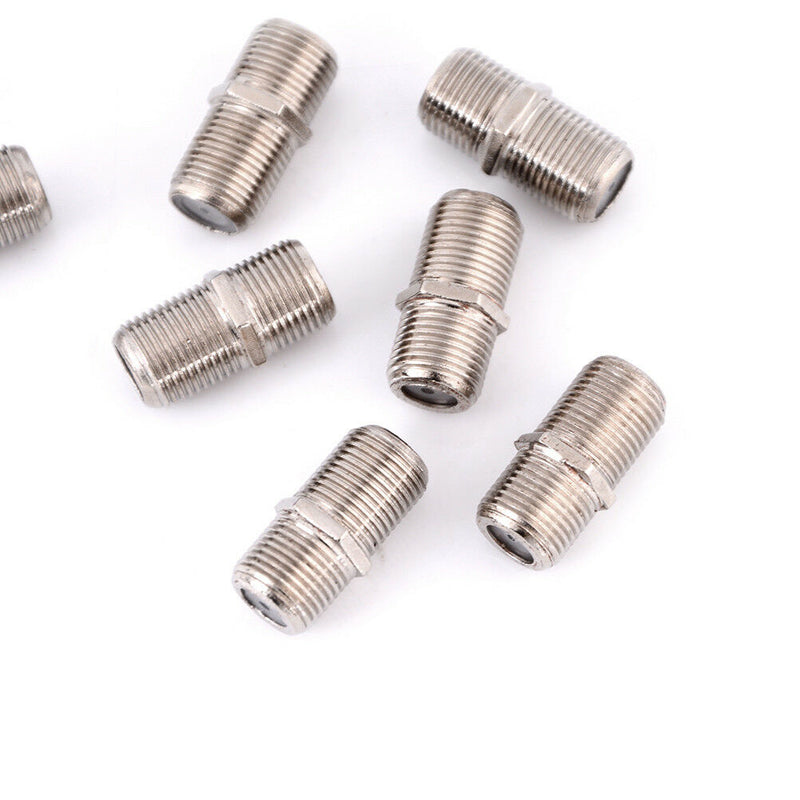 10pcs Aluminium Alloy Connector F Plug Coupler Adapter HD TV Coax Cable Z