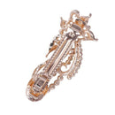 Lady Party Flower Design Rhinestone Detail Barrette Hair Clip H2A7