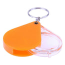 10X Plastic Portable Folding Magnifier Handheld Glass Lens Keychain(Orange)