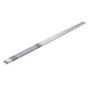 8.9" Length White Vine Pattern Stainless Steel Chopsticks Pair C5C6