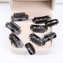 50X28mm Black U Shape Snap Metal Clips For Hair Extensions Weft Clip-on Wig BX