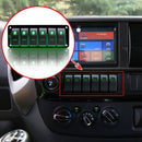 6 Gang Car Boat Marine Circuit Green LED Rocker Switch Panel Breaker 12V/24
