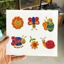 6pcs DIY Full Drill Round Cute Animals Diamond Painting Christmas Stickers