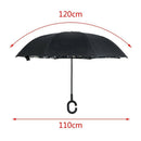 Chrysanthemum Folding Reverse Umbrella Double Layer Inverted Windproof Rain