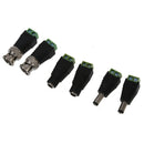 2 Pcs Coax Cat5 to BNC Male + 4 Pcs 5.5x2.1mm Male Female DC Power CCTV Con