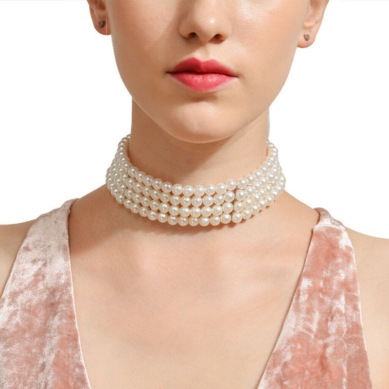 1 piece women's choker necklace with pearls - wedding party elegant jewelry