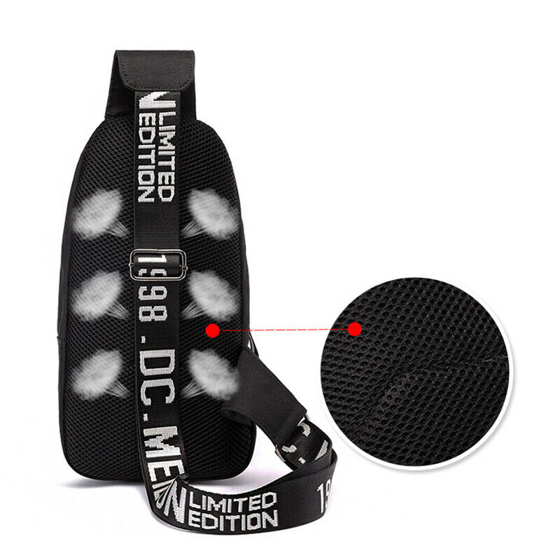 Music Crossbody Bag For Men Usb Charging Shoulder Bag Waterproof Oxford Mal U5L5