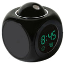 Multi-function Digital LCD Voice Talking LED Projection Alarm Clock Black