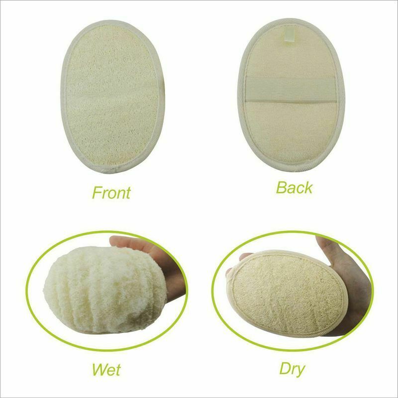 Natural Loofah Shower Treats Soap Exfoliating Loofah Bath Scouring Back Wit K3M6