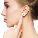 6pairs/set Elegant Rhinestone Beads Earrings Women Flower Leaf Ear Stud Jewelry