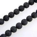 Strand Lava Stone beads loose beads ball 12 mm black C4D6