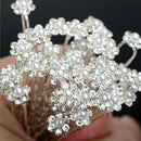 20X Flower Diamante Crystal Hair Pins Clips Prom Wedding Bridal Party NEW UJH