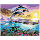 DIY Ocean Natural Scenery Number Oil Painting Active Dolphins Home Decor Office