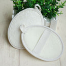 4pcs/lot 11x15CM white Oval Natural Loofah Shower Brush Exfoliating Shower  Z5J9