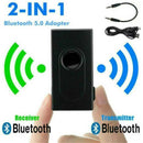 2 In 1 Bluetooth 5.0 Wireless Audio Aux 3.5mm Adapter Transmitter and Receiver
