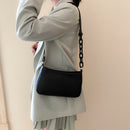 Women Solid Evening Clutch Shoulder Handbags PU Leather Totes Bags (Black)