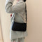 Women Solid Evening Clutch Shoulder Handbags PU Leather Totes Bags (Black)